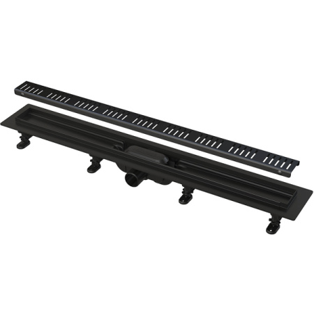 Водоотводящий желоб с порогами для перфорированной решетки AlcaPlast APZ10BLACK-850M Simple