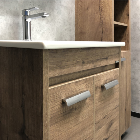 Comforty. Тумба-умывальник Марио-60 дуб темный с раковиной Quadro 60