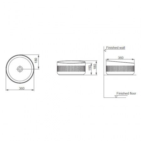 Накладная круглая раковина с высоким скошенным бортом Comforty HDA088A фарфор, белая