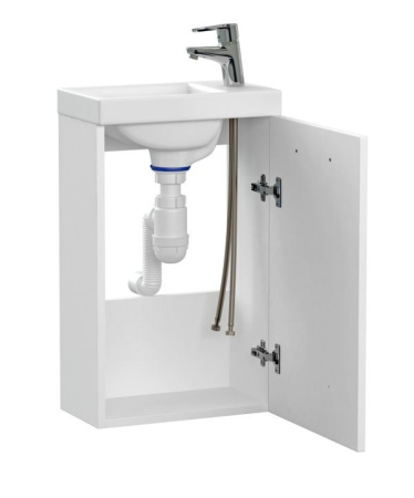 Тумба-умывальник Cersanit LARA 40 белая, раковина COMO 40, смеситель CARI сифон 64228