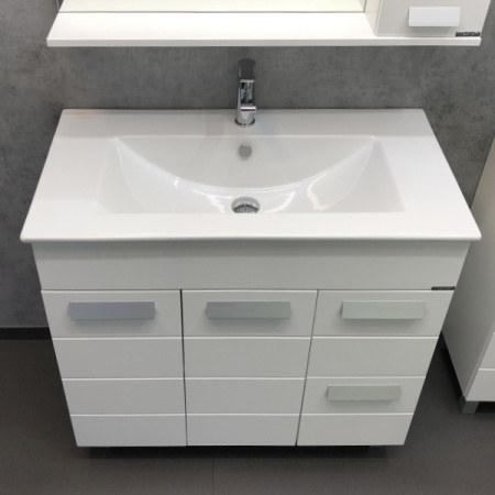 Тумба-умывальник Comforty Модена 90М белая с раковиной Quadro 90