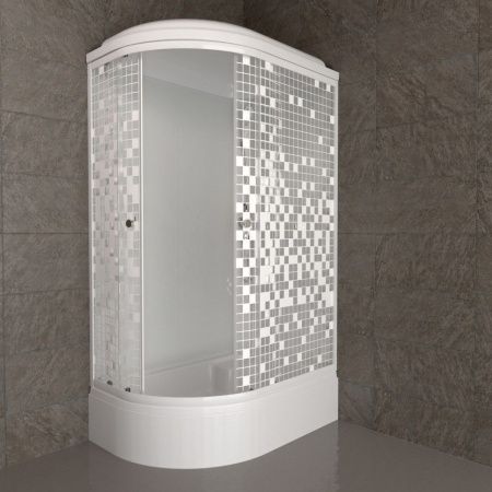 Душевая кабина Тритон Коралл 120*80 B правый угол, средний поддон, стекло мозаика