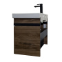 Тумба-умывальник Comforty Соло-70 дуб тёмно-коричневый с раковиной Адриана 70