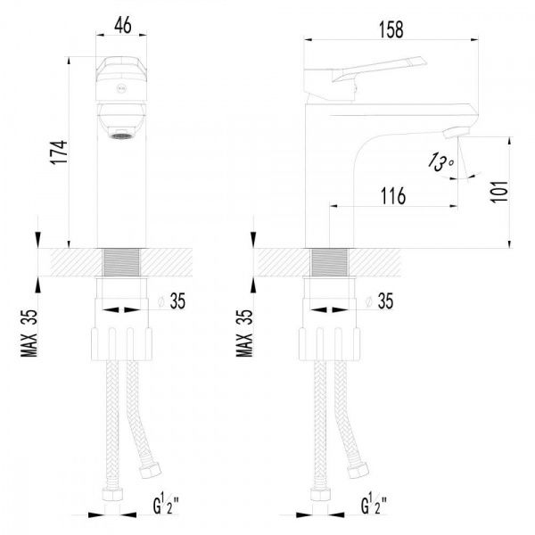 Смеситель для раковины AWP Piros S0306C хром