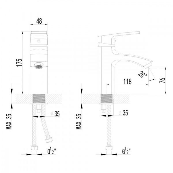 Смеситель для раковины AWP Peno S2806C хром