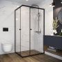 Душевое ограждение Domani-Spa Cube V128 1200*800*1900, без поддона, прозрачное стекло, Black accents