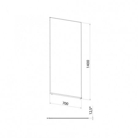 Штора на борт ванны Тритон Статик-Блэк 70*140, 8мм