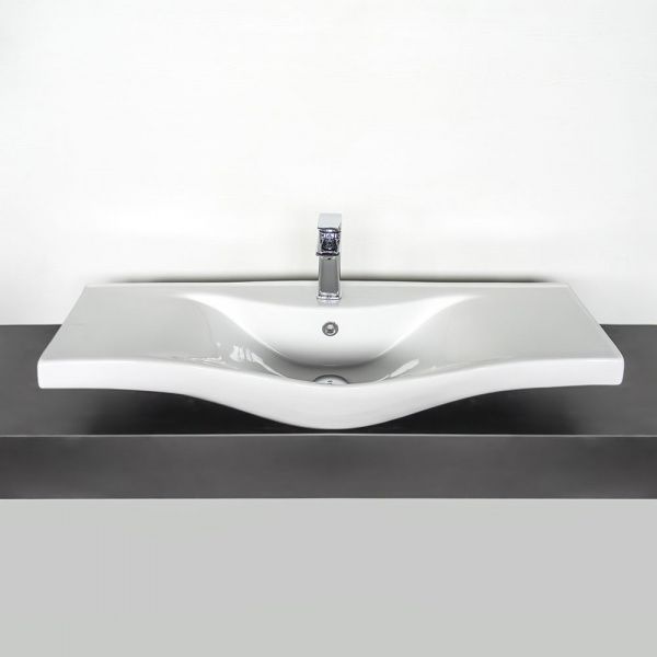 Накладная мебельная раковина 100 см Esvit Basic 7100 фарфор, белая