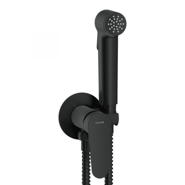 Встраиваемый смеситель с гигиеническим душем Cersanit Lara 68160 чёрный