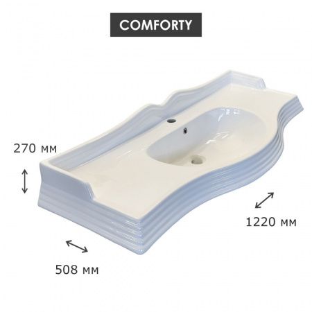 Накладная мебельная раковина Comforty 1203 в классическом стиле