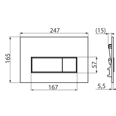 AlcaPlast. Кнопка управления для скрытых систем инсталляции, хром-мат M572