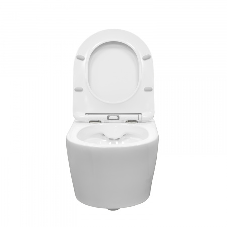 Унитаз подвесной безободковый Comforty CF41273WH тонкое сиденье дюропласт с микролифтом