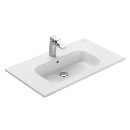 Тумба-умывальник Акватон Римини 80 1A226701RN010 белый глянец с раковиной Victoria-N