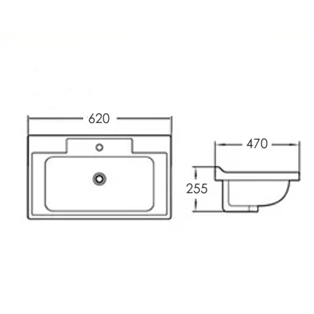 Накладная мебельная раковина 60 см Comforty 9335-60