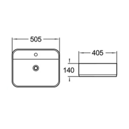 Прямоугольная накладная раковина 50 см Comforty 78180