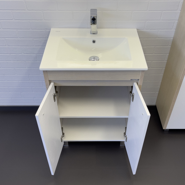 Тумба-умывальник Comforty Тулуза-60Д сосна лоредо с раковиной Comforty 60E