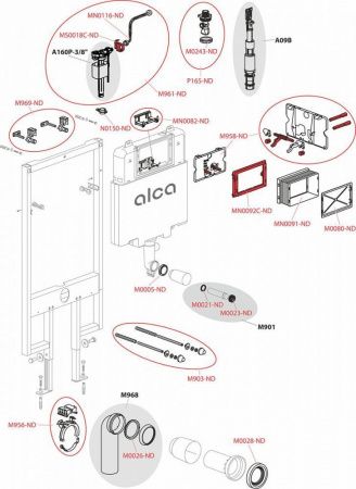 Скрытая система инсталляции для сухой установки AlcaPlast AM1101/1200