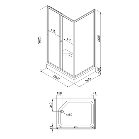 Душевое ограждение Тритон Фьюжн 100*80 А прямоугольный низкий поддон, рисунок стекла полосы
