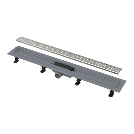 Желоб водоотводящий AlcaPlast Eko AG100401750 (аналог APZ10-750M) с порогами, для перфорированной решетки, с решеткой из нержавеющей стали