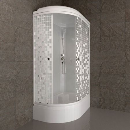 Душевая кабина Тритон Коралл 120*80 B правый угол, средний поддон, стекло мозаика