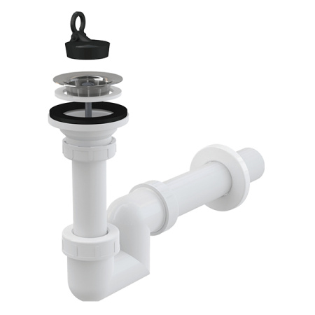 Сифон для умывальника d 40 мм с нержавеющей решеткой d 63 мм AlcaPlast A412-DN40 