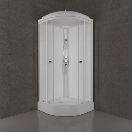 Угловая душевая кабина Тритон Экстра 88*88 А, низкий поддон, сифон D50 клик-клак