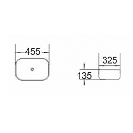 Прямоугольная накладная раковина 45 см Comforty 78105 из фарфора