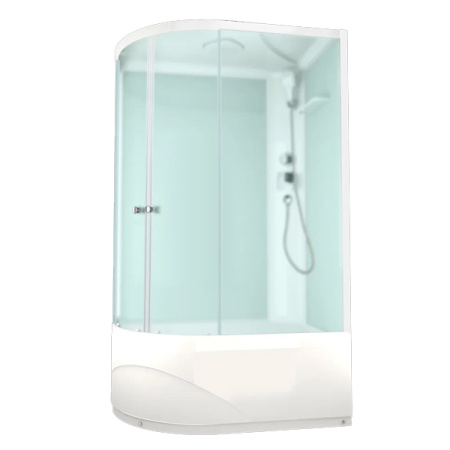 Душевая кабина Domani-Spa Delight 128 Slim R high 1200*800*2180, высокий поддон, сатин матированное стекло, задняя белая панель, без электрики