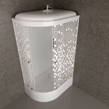 Душевая кабина Тритон Коралл 120*80 B правый угол, средний поддон, стекло мозаика