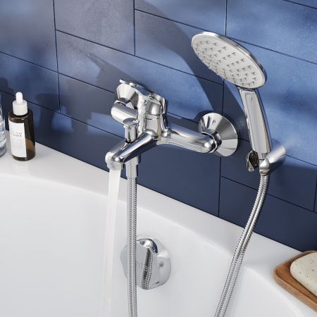 Смеситель для ванны Сантек Баус WH5A10010C001 короткий излив, с аксессуарами, хром