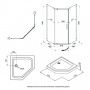 Душевое ограждение Тритон Дека-Хром 100х100 пятиугольный низкий поддон, сифон D90