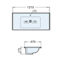 Накладная мебельная раковина 120 см Comforty 9120E фарфор, белая Накладная мебельная раковина 120 см Comforty 9120E фарфор, белая