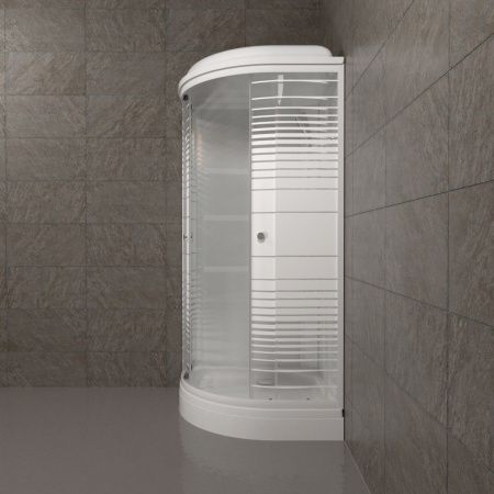 Угловая душевая кабина Тритон Полосы 90*90 А, низкий поддон, сифон D90