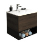 Тумба-умывальник Comforty Франкфурт-60 дуб шоколадно-коричневый с раковиной Comforty 60E