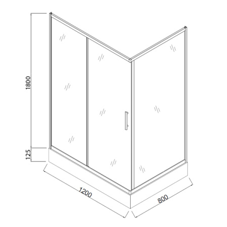 Душевое ограждение Comforty 33R матовое стекло с рисунком круги, с поддоном, 1200*800*1925
