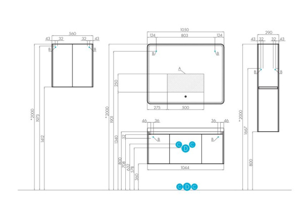 Акватон. Шкаф-колонна Шерилл 1A206503SH010