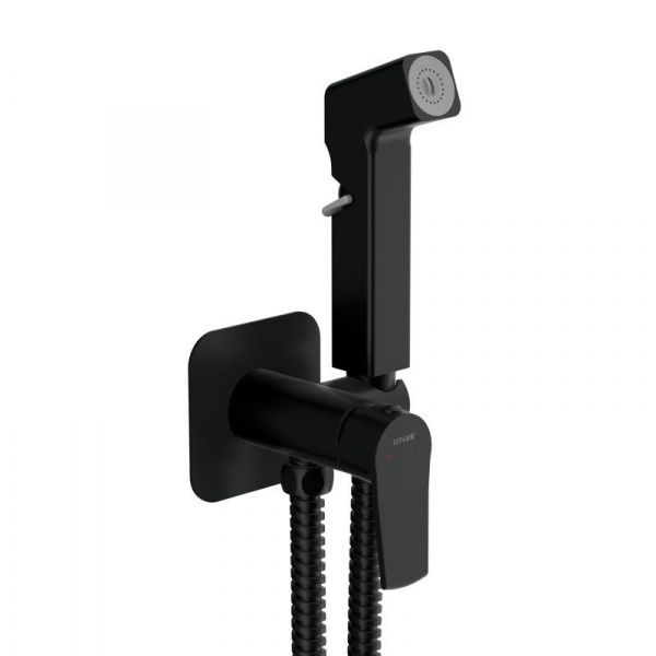 Встраиваемый смеситель с гигиеническим душем Cersanit Сити 68333 чёрный