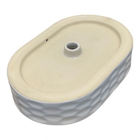 Накладная овальная раковина для ванной HDA091 рифленый борт, фарфор