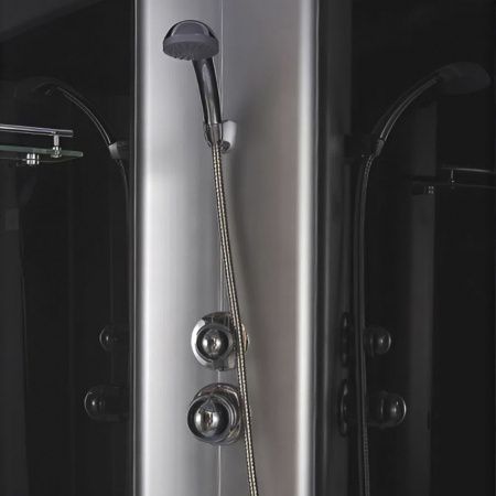 Душевая кабина Comforty 302R NEW правый угол, серое стекло, заднее черное стекло,1200*800*2150