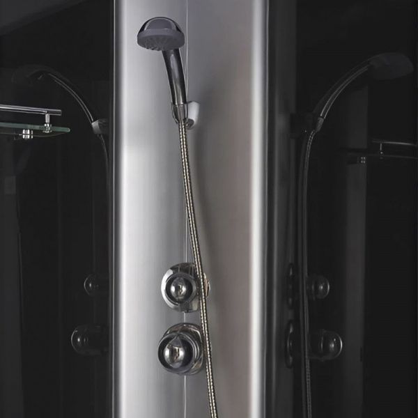 Душевая кабина Comforty 302R NEW правый угол, серое стекло, заднее черное стекло,1200*800*2150