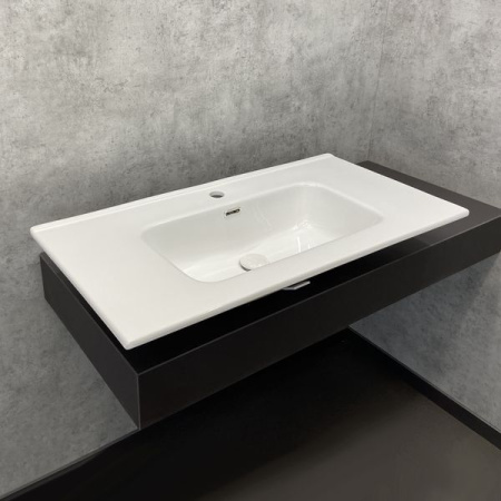 Накладная мебельная раковина-столешница 90 см Comforty 9090M фарфор, белая