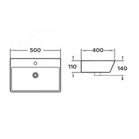 Накладная мебельная раковина Comforty 9055RA-50
