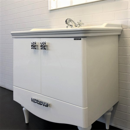 Comforty. Тумба-умывальник "Монако-80-1" белый глянец с раковиной Comforty 3380