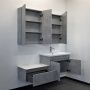 Тумба-умывальник подвесная Comforty Осло-70ПД бетон светлый с раковиной COMO 70