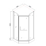 Душевое ограждение Comforty 31NВ прозрачное стекло, черный профиль, с поддоном, 900*900*1975