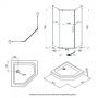 Душевое ограждение Тритон Дека-Блэк 90х90, пятиугольное, низкий поддон, сифон D90 мм