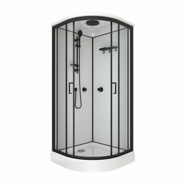 Душевая кабина Тритон Прайм-Блэк М3 90*90 А низкий поддон, черный профиль