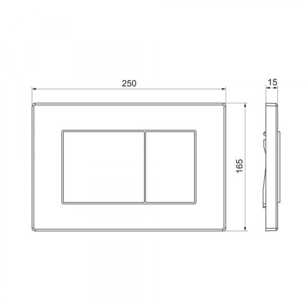 Двухрежимная панель смыва/Клавиша управления для инсталляции Comforty CF5097JC (хром)