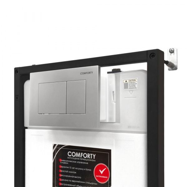 Двухрежимная панель смыва/Клавиша управления пневматический механизм Comforty  CF5097JSP (сатин) для инсталляции CF5K009DP