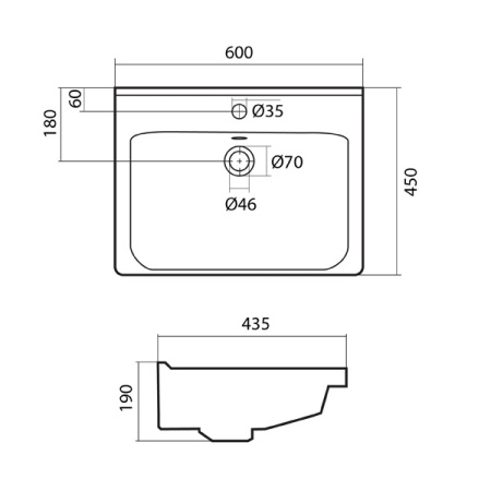 Santek. Раковина "Миранда 60" 1WH302421
